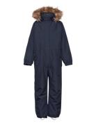 Coverall W. Fake Fur Color Kids Navy