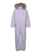 Coverall W. Fake Fur Color Kids Purple