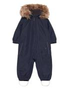 Coverall W. Fake Fur Color Kids Navy