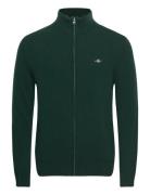 Extrafine Lambswool Zip Cardigan GANT Green