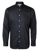 Slhslim-Performance Aop Shirt Ls Selected Homme Navy