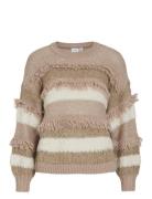 Vituri O-Neck L/S Sequin Knit Top Vila Beige