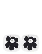 Unikko Plate 10X10Cm 2 Pcs Marimekko Home White