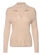 Freja Knit Blouse A-View Beige