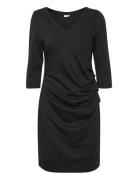 Kaindia V-Neck 3/4 Sl Dress Kaffe Black