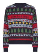 Vmhappy Frostlight Ls O-Neck Pull. Xmas Vero Moda Navy