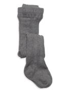 Cable Knitted Stockings Grey Melange Geggamoja Grey