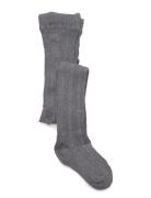 Cable Knitted Stockings Grey Melange Geggamoja Grey