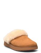 Gen-Ff Shearling-Collar Suede Slippers FitFlop Beige