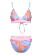 Womens Printed Banded Triangle 2 Pc. Speedo Pink