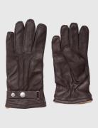 Slhpoul Leather Gloves Selected Homme Brown