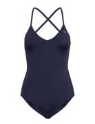 Puma Swim Women V-Neck Crossback Swimsuit 1P Puma Swim Navy