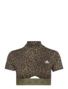 Crop Zip Tee Adidas Performance Patterned