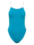 Womens Solid Vback Speedo Blue