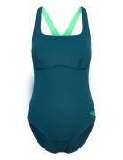 Womens Flex Band Swimsuit With Built In Swim Bra Speedo Green