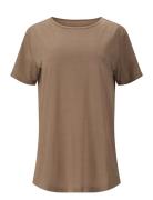 Lizzy W Slub S/S Tee Athlecia Brown