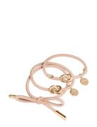 Hair Tie Metal Details 3-Pack Corinne Pink