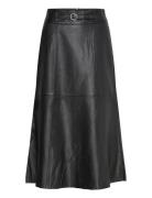 Slfella Hw Leather Skirt Selected Femme Black