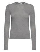 Round-Neck Long-Sleeved T-Shirt Mango Grey