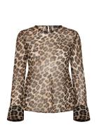 Leopard Print Blouse Mango Brown