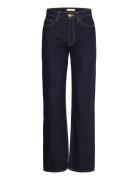 High Waist Straight Jeans Mango Navy