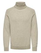 Onseddy Reg 7 Wool Roll Knit ONLY & SONS Cream