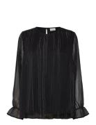 Carazelea L/S O-Neck Top Aop ONLY Carmakoma Black