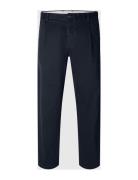 Slh172-Slim Tape Ron Pleat Pant Selected Homme Navy