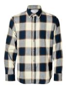 Slhreg-Owen Flannel Mix Check Shirt Ls Selected Homme Navy