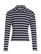 Mock Neck Rib Top Ls Tommy Hilfiger Navy