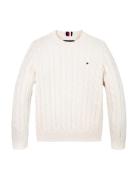 Essential Reg Cable Sweater Tommy Hilfiger White