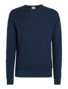 Small Basquet Weave Cn Sweater Calvin Klein Blue