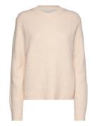 Boucle Rib C-Nk Relaxed Sweater Calvin Klein Cream