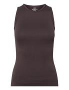 Women Seamless Tank Top "Rib" ZEBDIA Brown