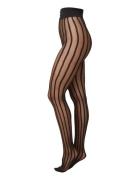 Siri Stripe Tights Swedish Stockings Black