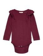 Body L/S Modal Frill Petit Piao Red