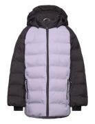 Ski Jacket - Quilt- Contrast Color Kids Purple