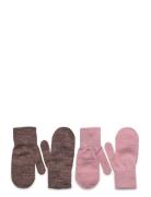 Comfy Mittens 2-Pack Melton Pink