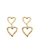 Open Heart Double Earring By Jolima Gold