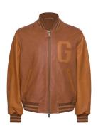 Leather Varsity Jacket GANT Brown