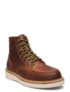 Slhteo New Leather Moc-Toe Boot Selected Homme Brown