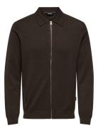 Onswyler Life Reg 14 Full Zip Shirt Knit ONLY & SONS Brown