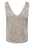 Onlana S/L V-Neck Sequins Top Jrs ONLY Gold