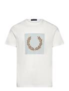 Striped Laurel Wreath Tee Fred Perry White