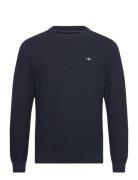 Cotton Textured C-Neck GANT Navy