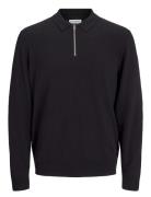 Jjeemil Knit Polo Half Zip Ls Noos Jack & J S Black