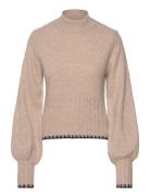 Contrast Edge Knitted Sweater Bubbleroom Beige