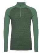 Geo Merino Wool Halfzip Bula Green