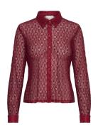 Violamw Lace Shirt My Essential Wardrobe Burgundy