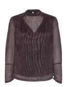 Lurex High Neck Top Scotch & Soda Burgundy